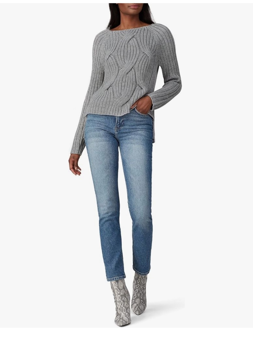 Kaufmanfranco gray cable knit sweater medium
